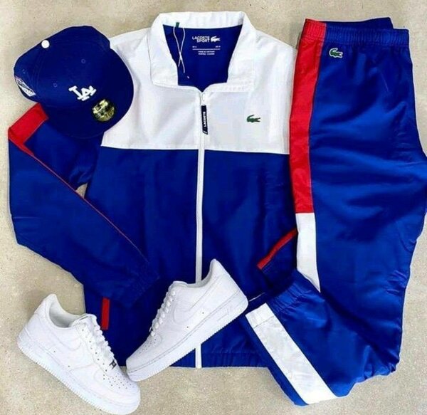 Survêtement Lacoste homme bleu et blanc