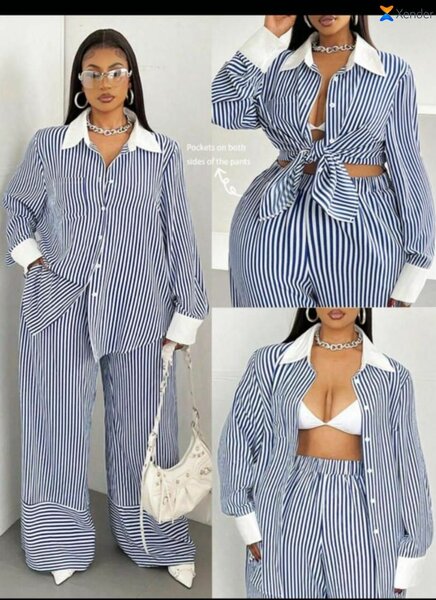 Ensemble rayé chic femme