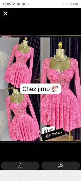 Robe rose en dentelle élégante