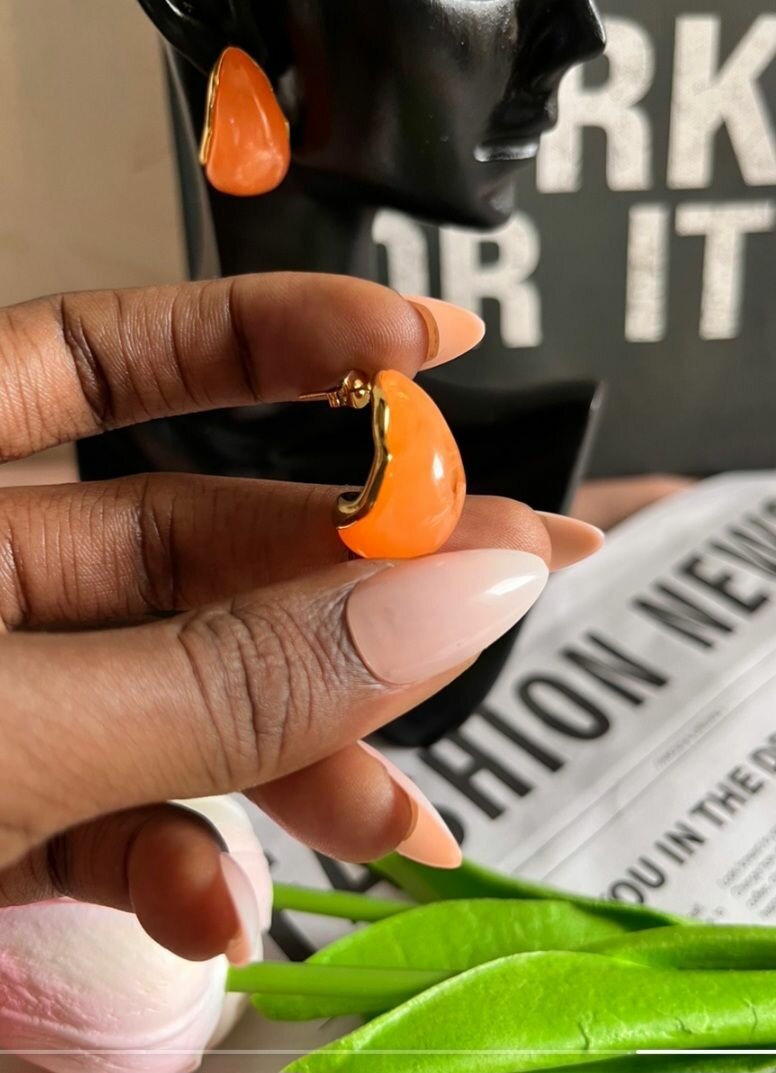 Boucles d'oreilles goutte colorée