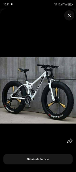 Vélo tout terrain blanc fat bike