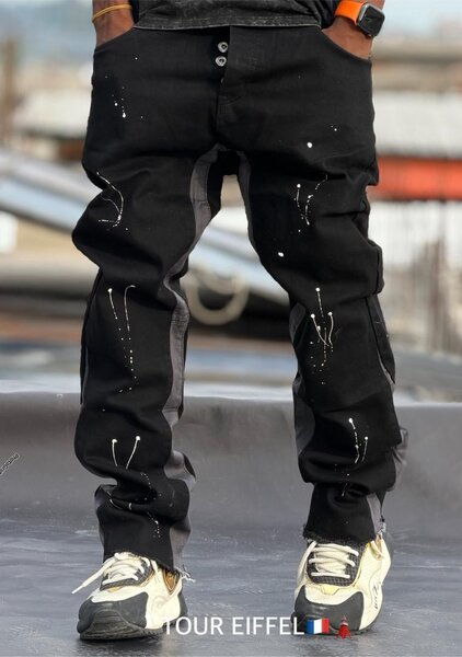Jean noir graffiti homme
