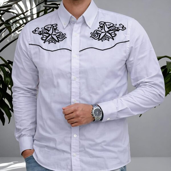 Chemise western homme brodée