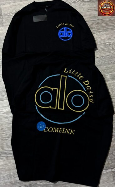 T-shirt noir "alo" unisexe