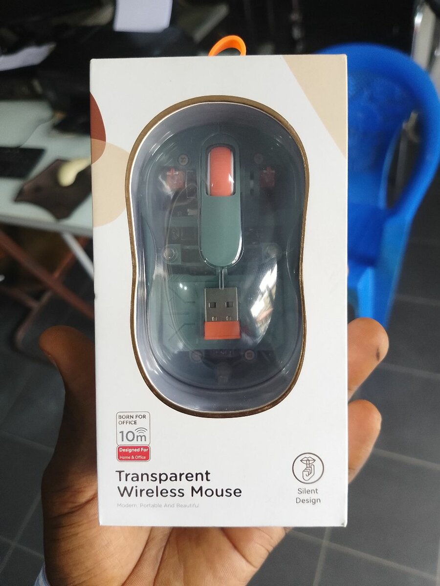 Souris sans fil transparente
