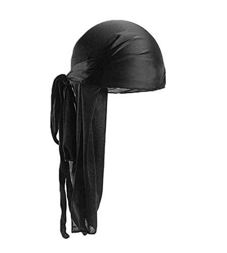 Durag en soie élégant noir