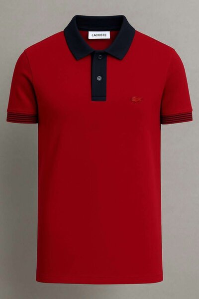 Polo rouge Lacoste élégant