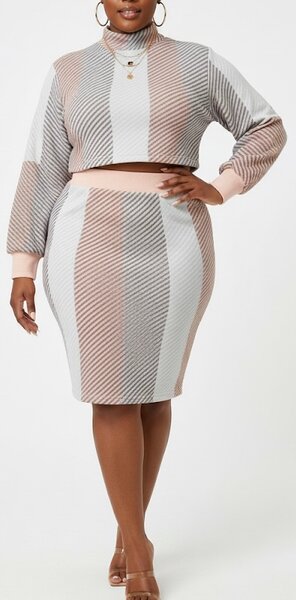 Ensemble Jupe Pull Rayé Chic