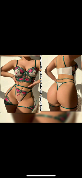 Ensemble lingerie floral sexy