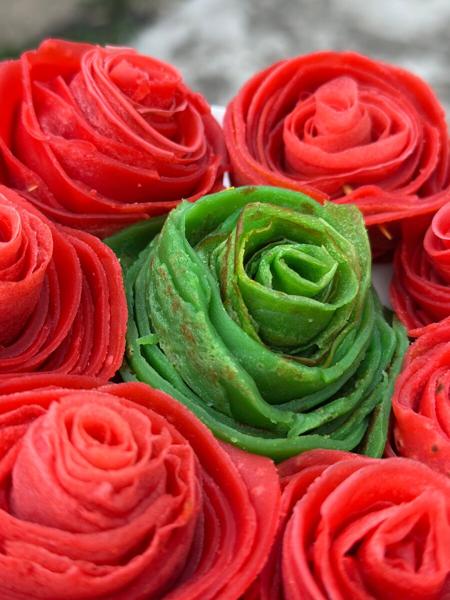 Crêpes en forme de roses
