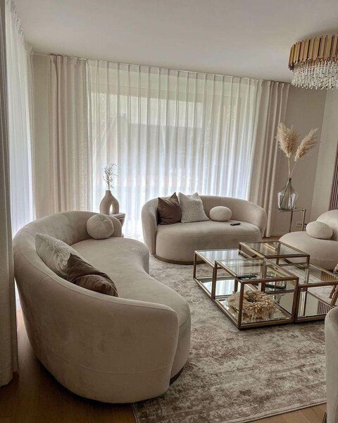 Canapé rond design luxe pour salon