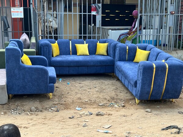 Canapé d'angle bleu moderne