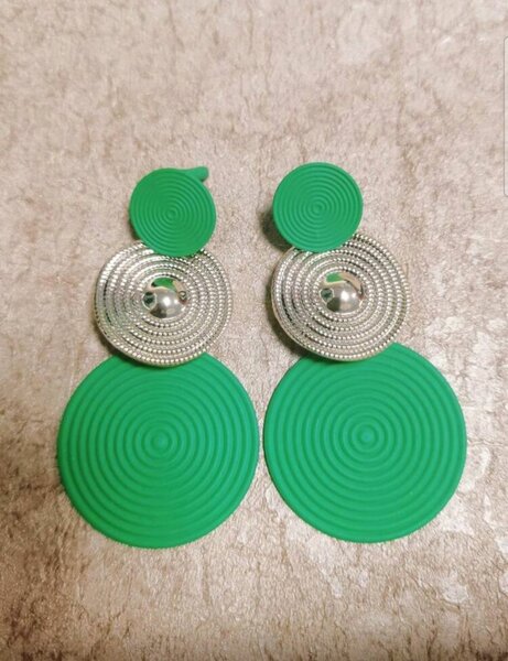 Boucles d'oreilles vertes circulaires