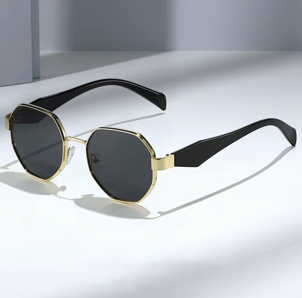 Lunettes de soleil rondes dorées