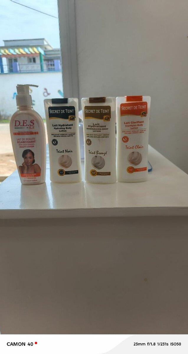Crèmes et lait pour la peau