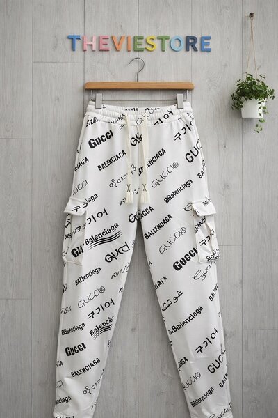 Pantalon luxe Balenciaga x Gucci blanc