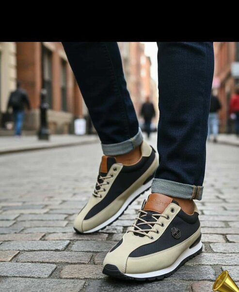 Chaussures de sport homme noir et beige