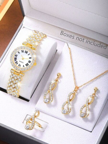 Ensemble Bijoux et Montre Doré