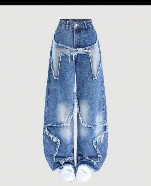 Jeans déchirés larges femme
