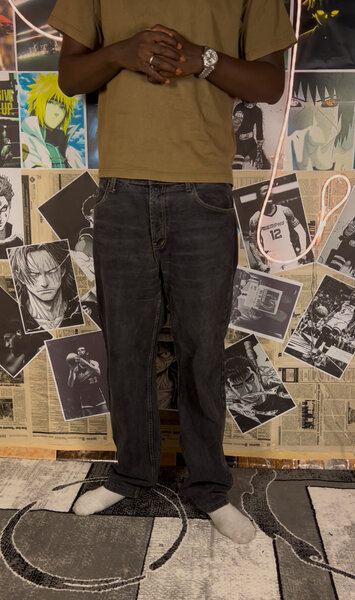 Jeans hommes noir décontracté