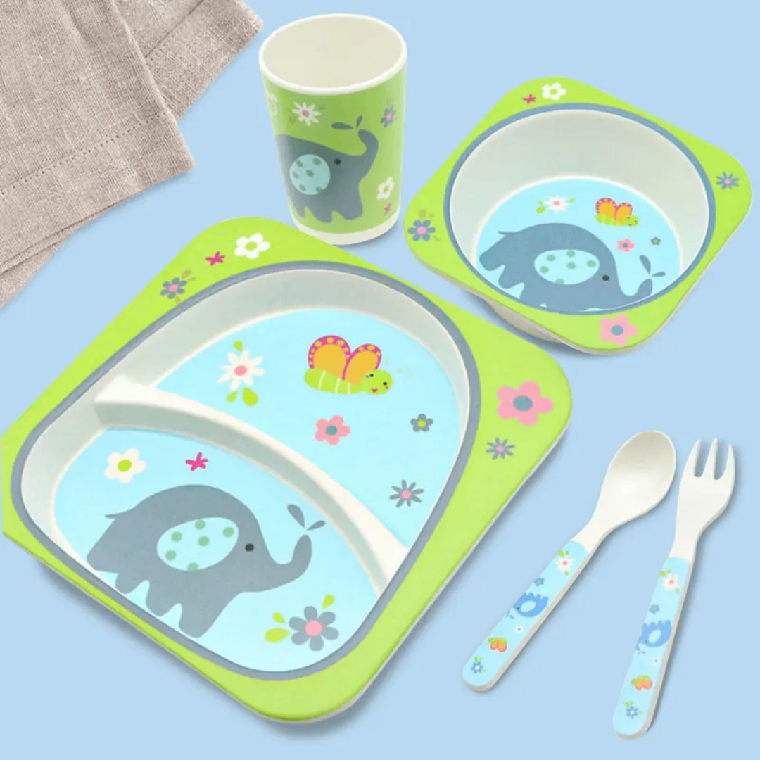 Set vaisselle pour enfants en bambou