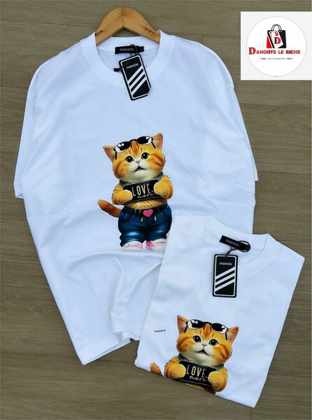 T-shirt chat graphique tendance