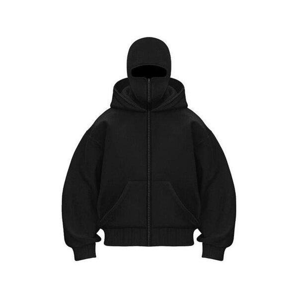 Sweat à capuche noir zippé