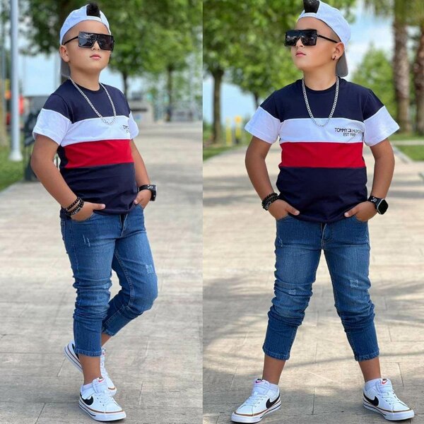 T-shirt garçon rayé coloré