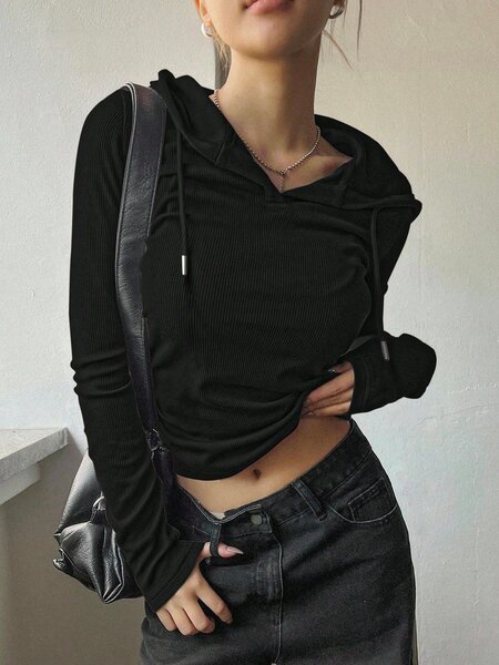 Haut à capuche et manches longues pour femme