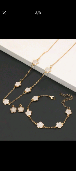 Ensemble Collier et Bracelet Fleur Or