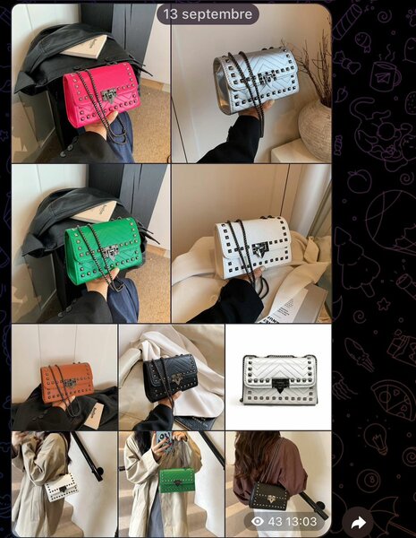 Sac bandoulière clouté