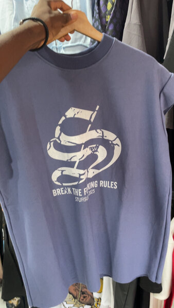 T-shirt col rond bleu Break the Rules