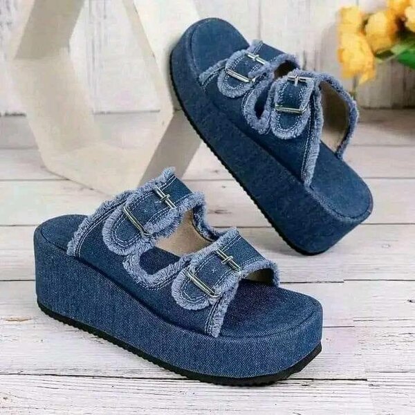 Sandales en jean bleu pour femme