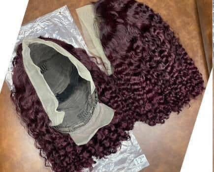 Perruque Lace Curly Bordeau