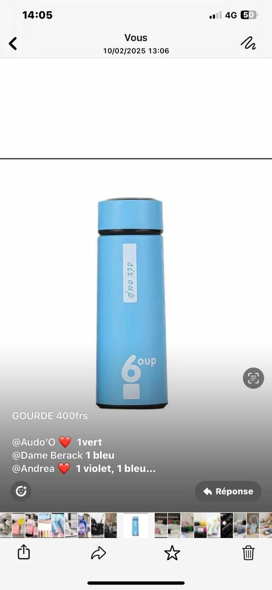 Bouteille d'eau "Hello Master"