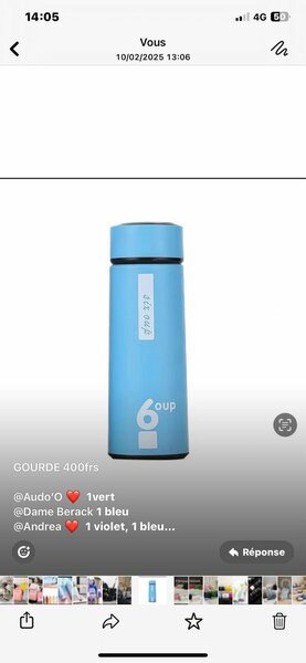 Bouteille d'eau "Hello Master"