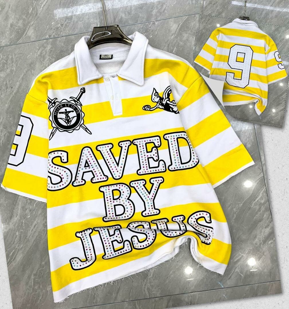 Polo rayé graphique