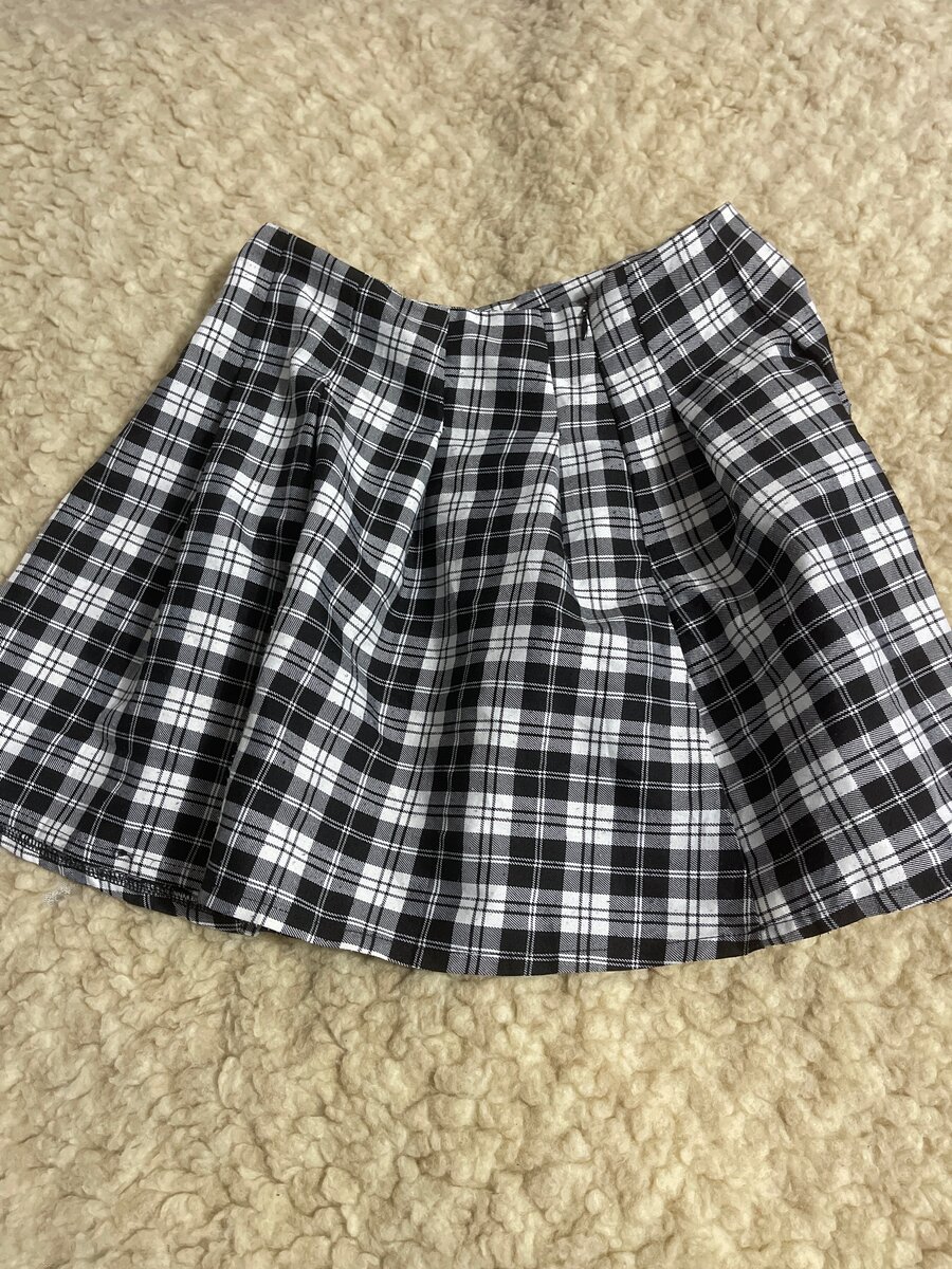 Jupe évasée à carreaux