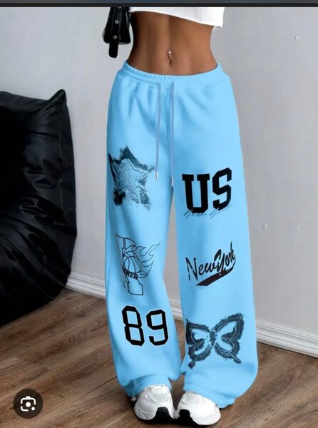 Pantalon de jogging femme bleu clair US New York