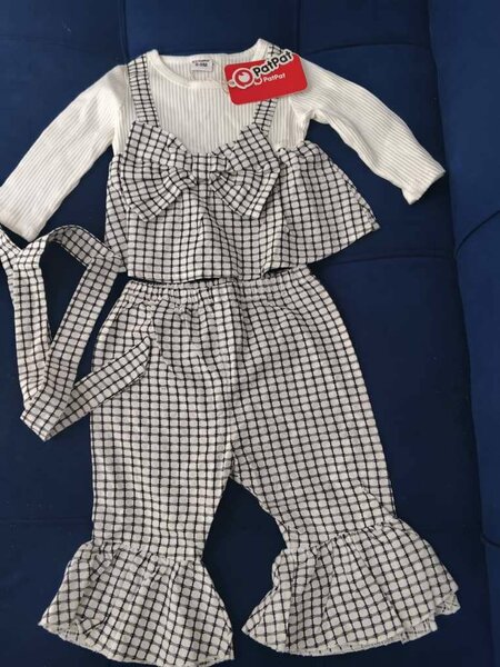 Ensemble fille à carreaux chic