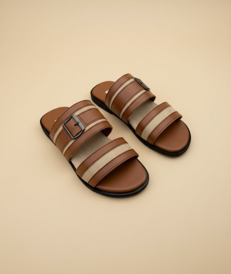 Sandales en cuir marron élégantes