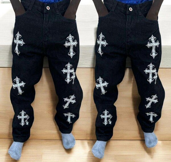 Jean noir croix enfant