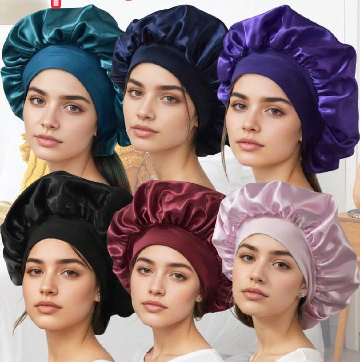 Bonnet en satin pour cheveux