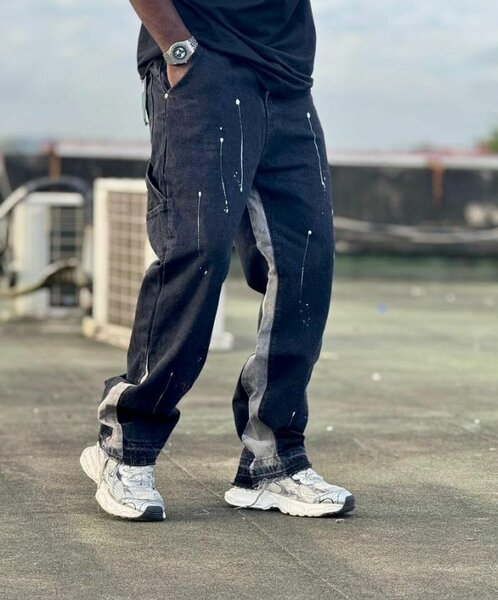 Jean cargo artistique homme