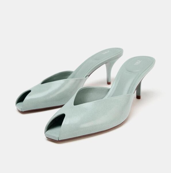 Mules à talons hauts femme vert