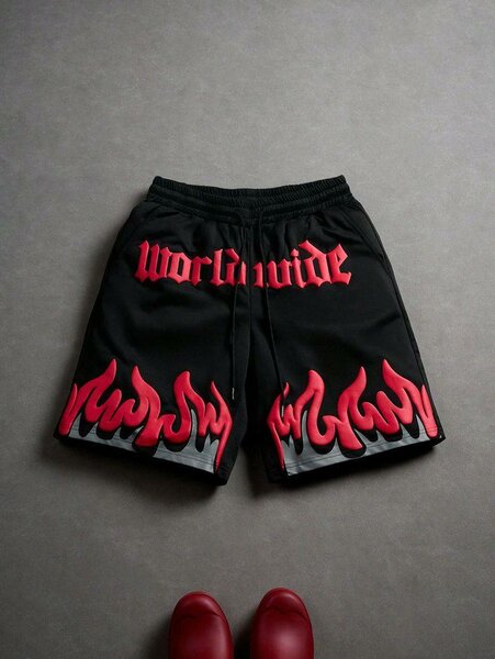 Shorts homme avec motifs flammes