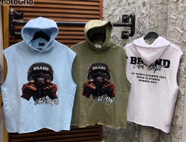 Sweat-shirt à capuche sans manches