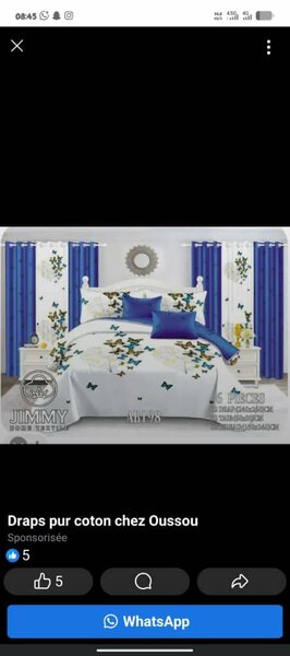 Parure de lit papillons coton