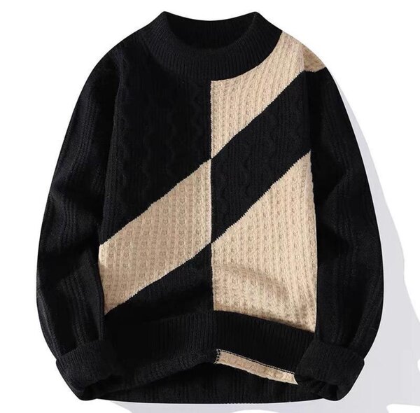 Pull en tricot bicolore élégant