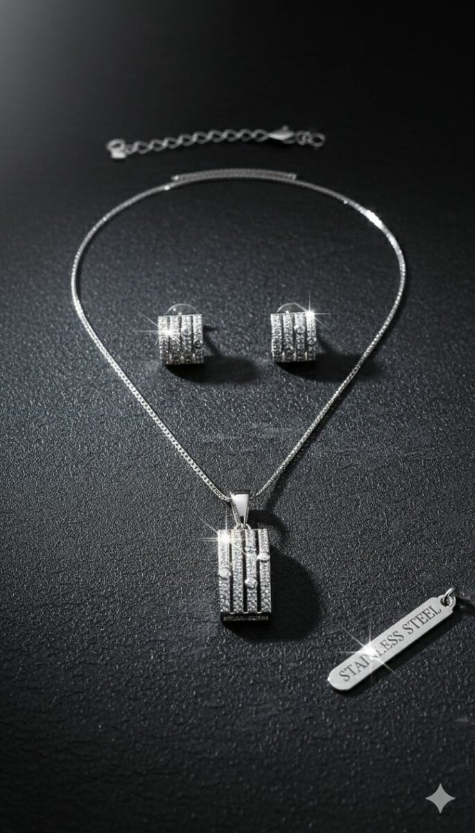 Parure en acier inoxydable élégante